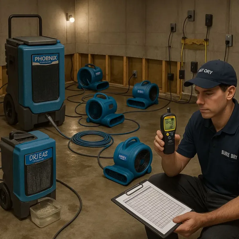 Structural Drying and Dehumidification process in Fulton, MS
